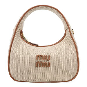 �~���E�~���E �o�b�O ���f�B�[�X MIUMIU �����_�[ �L�����o�X�z�[�{�[�o�b�O 5BC125 ACRN F062F NATURALE+BRANDY �i�`������+�u���E��