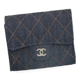 シャネル 財布 レディース CHANEL マトラッセ AP0229 B23492 U7663 デニム シルバー金具