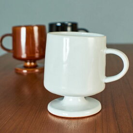 [73996][アングル ANGLE]マグカップ MIA MUG / WHITEcamori 送料無料 WHITE マグカップ CUP 脚付き コップ ホワイト 陶器 食器 焼き物 ヴィンテージテイスト ギフト インテリア 日本製