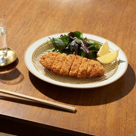 キキメ KIKIME amime プレートL WHITE 純金網 ホワイト 白 ゴールド 金 皿 食器 網付き食器 美濃焼 燕市 ステンレス 揚げ物 ギフト #85246
