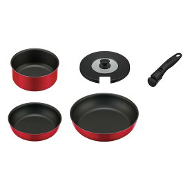 サーモス 取っ手のとれるフライパン5点セット レッド KSA-5B R THERMOS ※