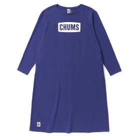 【SALE】CHUMS チャムスロゴロングスリーブティードレス Womens L Purple CH18-1223-P001-05 チャムス