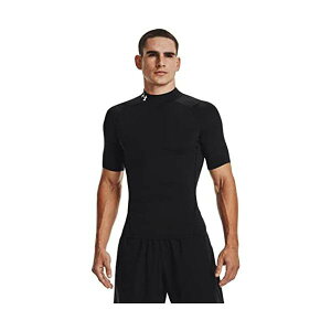 A_[A[}[(UNDER ARMOUR) UA HG Armour Comp Mock SS BLACK/WHITE