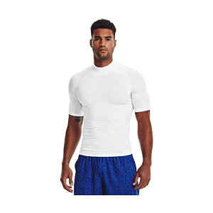A_[A[}[(UNDER ARMOUR) UA HG Armour Comp Mock SS WHITE/BLACK