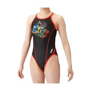 アリーナ(arena) 水着 練習用 ワンピース オープンバック SAR-4109WJ ブラック×レッド