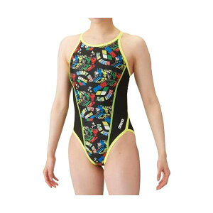 アリーナ(arena) 水着 練習用 ワンピース オープンバック SAR-4109WJ ブラック×イエロー