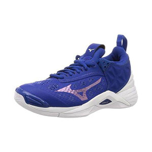 ミズノ(MIZUNO) バレーボールシューズ ウエーブモーメンタム V1GA191206 ブルー×ホワイト 2.5E