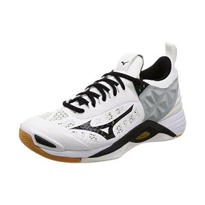 ミズノ(MIZUNO) バレーボールシューズ ウエーブモーメンタム V1GA191209 ホワイト/ブラック/グレー 2.5E