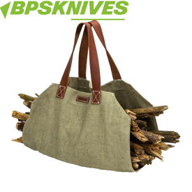 【BPS KNIVES】 キャンバスログキャリー 薪持ち運びバッグ 焚き木 BPS ナイフ