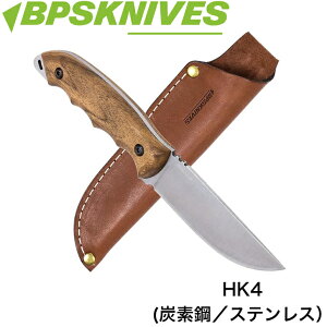 【BPS KNIVES】 HK4 SSH CSH アウトドアナイフ ステンレス 炭素鋼 ウクライナ産 ウォルナット フルタング BPS ナイフ フラット