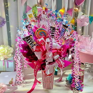 お菓子 ブーケ 花束 キャンディーブーケ 【ポップコーン ピンキー】 キャンディブーケ 誕生日 お祝い プ…