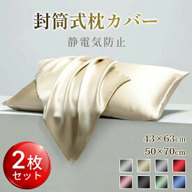 シルク 枕カバー 洗濯機 洗える 乾燥機 静電気防止 2枚set 43×63 枕カバー 50×70 美髪 美容 美肌 ダメージヘア ヘアケア スキンケア 摩擦レス さらさら髪 ジャブジャブ洗える お手入れ簡単 ピローケース 保湿 美容 可愛い 絹