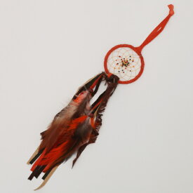 訳あり、在庫処分品2.5インチ(6.3cm)　ドリームキャッチャー DCF1OR オレンジ色北米インディアンに伝わる神話/カナダ先住民の手作り　本当のドリームキャッチャー/カナダ製