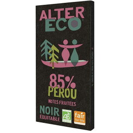 【4個】アルテルエコ　オーガニック　フェアトレードチョコ　ノワール ペルー 85％　100g【メール便配送(ポスト投函)、代引不可】