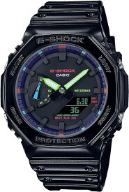 カシオ 腕時計 Virtual Rainbow：Gamer’s RGBシリーズ GA-2100RGB-1A ブラック ブルー メンズ CASIO G-SHOCK
