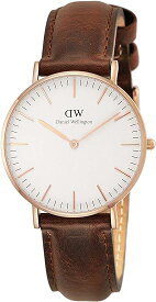 ダニエルウェリントン 腕時計 Genuine ジェニュイン DW00100035 ブラウン ホワイト ゴールド レザー レディース DANIEL WELLINGTON