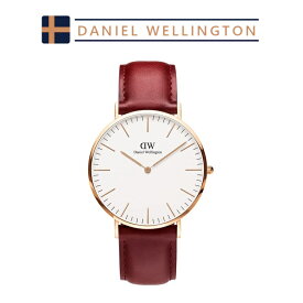 ダニエルウェリントン メンズ 腕時計 ベルト レザー ホワイト レッド Daniel Wellington Classic 40mm DW00100120 並行輸入品 かっこいい カッコイイ オシャレ おしゃれ