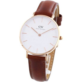 ダニエルウェリントン 腕時計 レディース ブラウン ホワイト クオーツ レザー 32mm Classic Petite Daniel Wellington DW00100175