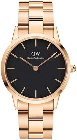 ダニエルウェリントン 腕時計 ローズゴールド ブラック レディース Daniel Wellington Iconic Link 36mm ホワイト DW00100210 かわいい 可愛い オシャレ おしゃれ