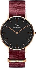 ダニエルウェリントン 腕時計 メンズ レディース ブラック レッド Daniel Wellington 36mm Classic Roselin DW00100273