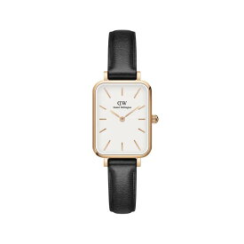 ダニエルウェリントン 腕時計 レディース ホワイト ブラック QUADRO PRESSED SHEFFIELD クォーツ レザー スクエア Daniel Wellington DW00100434