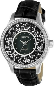 �r���v�E�H�b�` ������Invicta �C���r�N�^ 24592 Angel �G���W�F�� �E�B�����Y Quartz �N�H�[�c �h�� Crystal Oyster Dial �u���b�N ���U�[�X�g���b�v �r�b�N�t�F�C�X ��i �v���[���g ���s�A���i