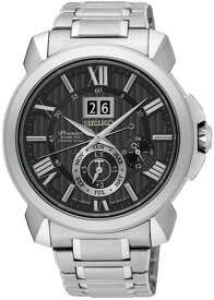 セイコー SEIKO メンズ 腕時計 ブラック シルバー プルミエ Premier キネティック パーペチュアル サファイアガラス SNP141P1 並行輸入品 レザー ブランド