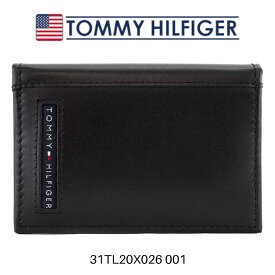 【 アウトレット品※少々傷あり 】トミーヒルフィガー カードケース メンズ ブラック シンプル TOMMY HILFIGER 31TL20X026-001 並行輸入品