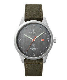 トリワ 腕時計 メンズ レディース グレー カーキ タイムフォーピース リサイクルキャンバスストラップ カレンダー 5気圧防水 TRIWA Hu39D-CL080912