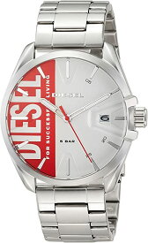 腕時計 メンズ シルバー レッド DIESEL ディーゼル レザー DZ1992 UNI A 01 MS9