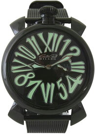 腕時計 メンズ ブラック クリーン ガガミラノ マニュアーレ 46mm クオーツ GaGa MILANO 5082.2 並行輸入品