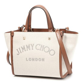 ジミーチュー トートバッグ レディース ホワイト ブラウン VARENNE-TOTE-BAG-S-RBJ JIMMY CHOO