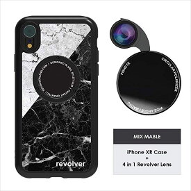 スマホケース iPhone XRZtylus 6,zty-4XR_23スマホアクセサリー 大理石調 ブラック ホワイト レンズ付き マクロレンズ 広角レンズ 魚眼レンズ CPLレンズ 4in1 Carbon Fiber 新生活