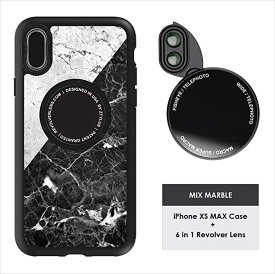 スマホケース iPhone XS Max Ztylus 6,zty-4XS_23スマホアクセサリー 大理石調 ブラック ホワイト レンズ付き マクロレンズ 広角レンズ 魚眼レンズ CPLレンズ 4in1 Carbon Fiber 新生活