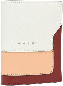 マルニ 財布 レディース ホワイト レッド ベージュ サフィアーノレザー MARNI PFMOQ14U13 LV520 Z539G トランク バイフォールドウォレット