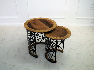 WOOD ウッド サイドテーブル ナイトテーブル ネストテーブル ラウンドテーブル テーブル 机 つくえ カフェ 喫茶 ソファサイド おしゃれ モダン デザイン グラフィック 柄 シンプル 新生活 ア