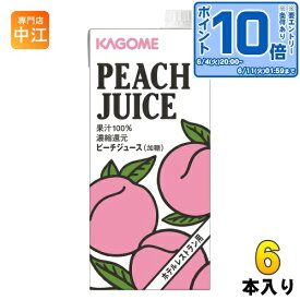 〔エントリーでポイント10倍！〕 カゴメ ピーチジュース ホテルレストラン用 1L 紙パック 6本入 〔果汁飲料〕