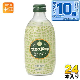 友桝飲料 マスクメロンサイダー 300ml 瓶 24本入 炭酸ジュース メロンジュース サイダー