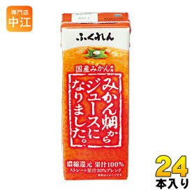 ふくれん みかん畑からジュースになりました。 200ml 紙パック 24本入 〔果汁飲料〕