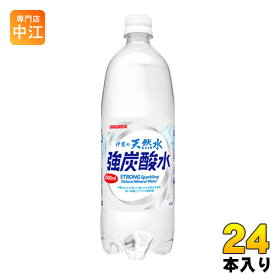 サンガリア 伊賀の天然水 強炭酸水 1L ペットボトル 24本 (12本入×2 まとめ買い) 〔炭酸水〕