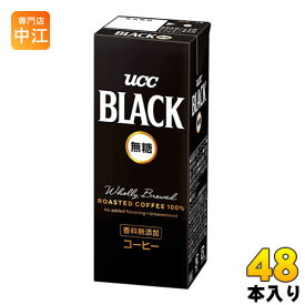 UCC ブラック無糖 200ml 紙パック 48本 (24本入×2 まとめ買い) 〔コーヒー〕