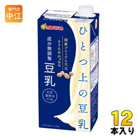 マルサンアイ ひとつ上の豆乳 成分無調整豆乳 1000ml 紙パック 12本 (6本入×2 まとめ買い) 無調整 豆乳 大豆