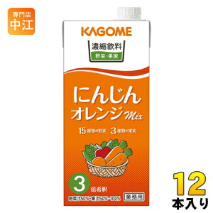 カゴメ 濃縮飲料 にんじん・オレンジミックス 3倍希釈 1L 紙パック 12本 (6本入×2 まとめ買い) 野菜ジュース 業務用