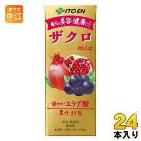 伊藤園 ザクロmix 200ml 紙パック 24本入 送料無料 ポリフェノール 無添加 ざくろ ザクロ