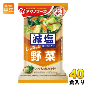 アマノフーズ フリーズドライ 減塩いつものおみそ汁 野菜 40食 (10食入×4 まとめ買い) お味噌汁 FD インスタント 即席 味噌汁