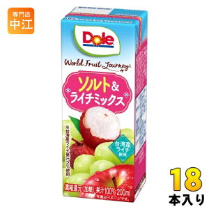 󃁃O~N Dole World Fruit Journey \g&C`~bNX 100% 200ml pbN 18{ ʏ` t[cW[X ʏ`100% h[