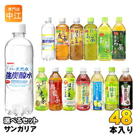 サンガリア 伊賀の天然水 強炭酸水 あなたのお茶 他 500ml 600ml ペットボトル 選べる 48本 (24本×2) よりどり 水 炭酸水 タンサン 緑茶 焙じちゃ むぎ茶 抹茶 ブレンド茶 ジャスミン ルイボスティー ウーロン茶