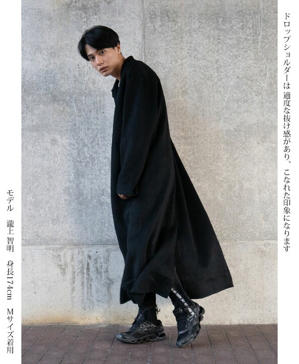 楽天市場】【 メンズ ロングコート シングルブラック 】大人のロング 