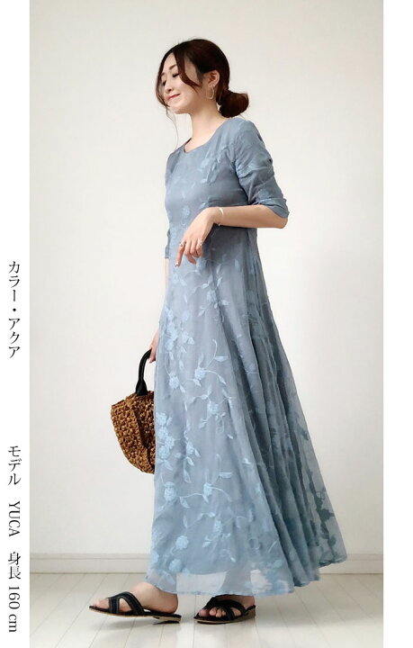 楽天市場】【 五分袖 刺繍ワンピース 】フォーマル カジュアル 2色  