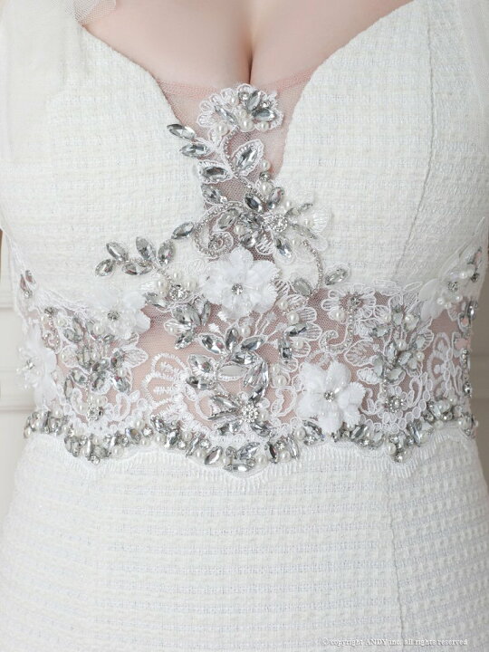 楽天市場】【an/アン】ラメツイード/ 肩リボン/ 刺しゅうレース  